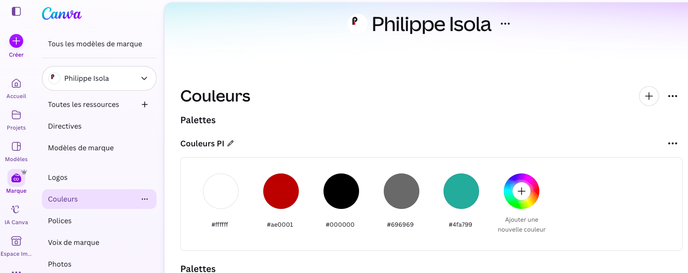Identités visuelles de marque de Philippe Isola sur Canva